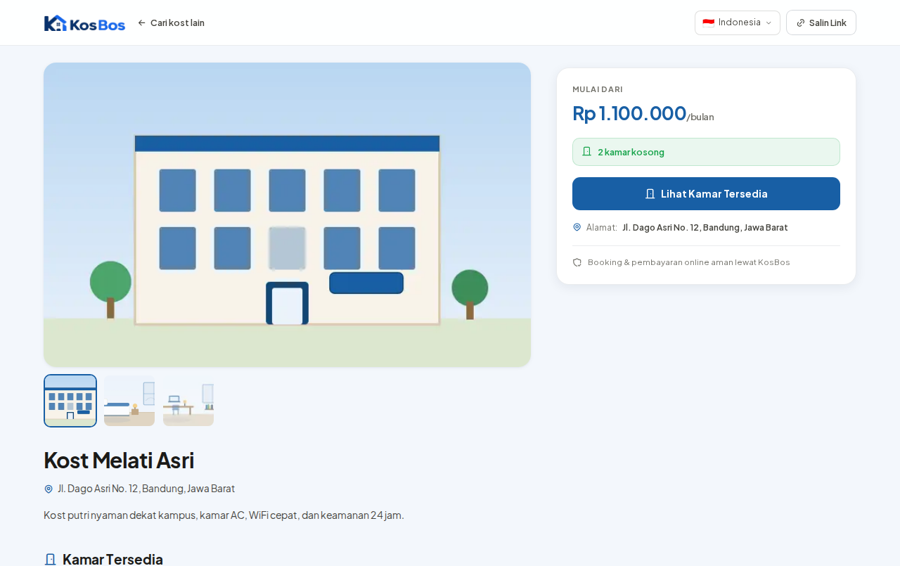 Halaman listing publik kost dengan booking online KosBos